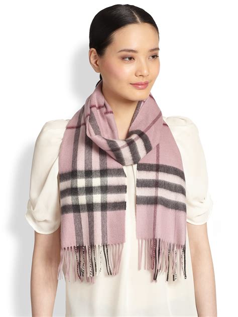 burberry check cashmere scarf pink|Burberry Check cashmere scarf sale.